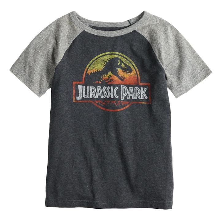 Boys 4-10 Jumping Beans&reg; Jurassic Park Raglan Graphic Tee, Size: 7x, Dark Grey