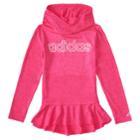 Toddler Girl Adidas Pink Melange Ruffled Hoodie, Size: 4t, Med Pink