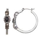 Simply Vera Vera Wang Oval Stone Nickel Free Hoop Earrings, Women's, Black