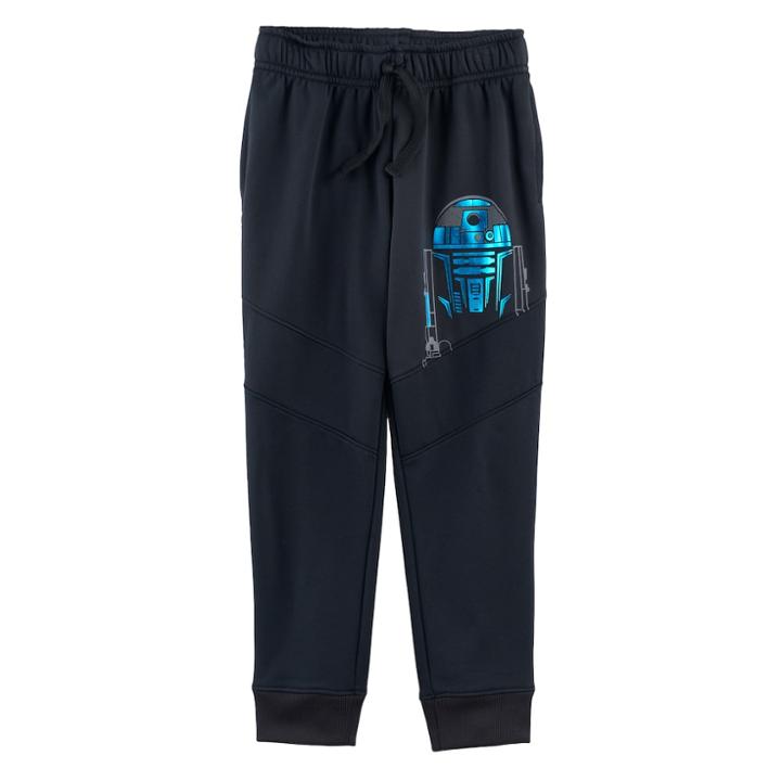 Boys 4-7x Star Wars A Collection For Kohl's Metallic R2d2 Jogger Pants, Size: 7, Black