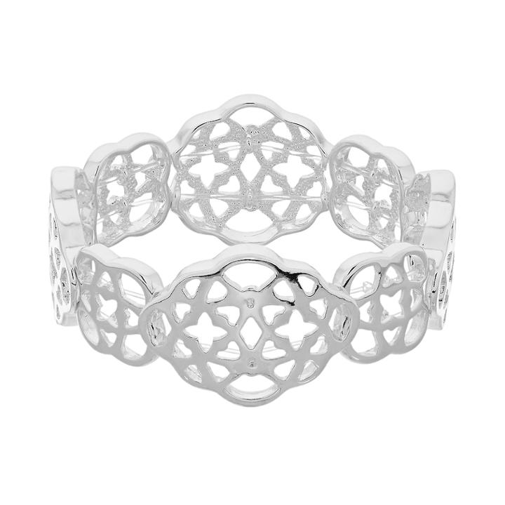 Dana Buchman Silver Tone Openwork Stretch Bracelet, Women's