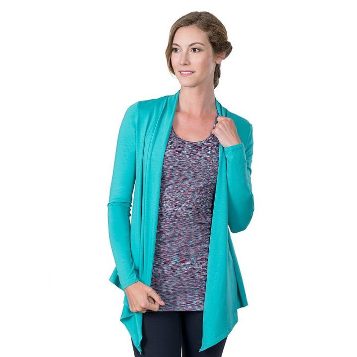 Women's Soybu Cora Open Front Wrap Cardigan, Size: Small, Med Green