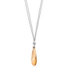 Long Brown Simulated Crystal Teardrop Pendant Necklace, Women's