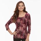 Petite Croft & Barrow&reg; Printed Top, Women's, Size: Xl Petite, Red