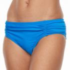 Women's Beach Scene Ruched Bikini Bottoms, Size: 6, Med Blue