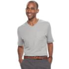 Men's Croft & Barrow&reg; V-neck Interlock Performance Tee, Size: Xl, Med Grey