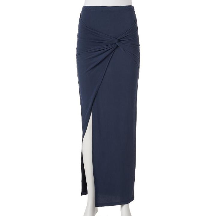 Juniors' Joe B Knot Maxi Skirt, Girl's, Size: Small, Med Blue