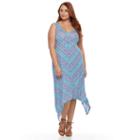 Plus Size Apt. 9&reg; Shark-bite Maxi Tank Dress, Women's, Size: 2xl, Dark Blue