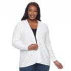 Plus Size Croft & Barrow&reg; Cable Knit Cardigan Sweater, Women's, Size: 3xl, White