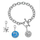 Love This Life Life Is A Journey Bracelet & Crystal Charms Set, Women's, Grey