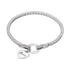 Dovetail Silver Plated Always In My Heart Cubic Zirconia Tennis Bracelet, Women's, Size: 7.5, White