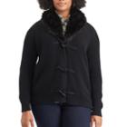 Plus Size Chaps Faux-fur Toggle Cardigan, Women's, Size: 3xl, Black