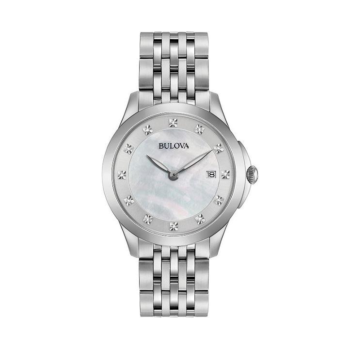 Bulova Women's Diamond Stainless Steel Watch - 96p174, Grey