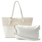 Olivia Miller Irena Perforated Tote With Crossbody Bag, Women's, White
