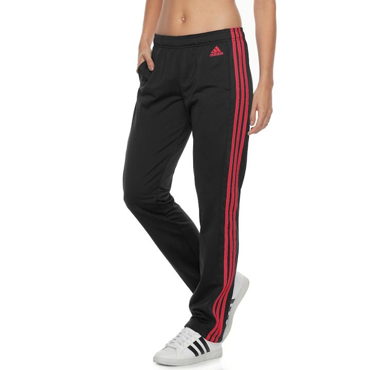 Women's Adidas Designed 2 Move Striped Performance Pants, Size: Small, Black