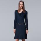 Women's Simply Vera Vera Wang Cozy Cowl Sweater Dress, Size: Medium, Blue (navy)