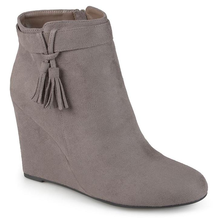 Journee Collection Gia Women's Wedge Ankle Boots, Girl's, Size: 8, Grey