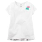 Girls 4-8 Carter's Short Sleeve Tulle Bow Embellished Tee, Size: 8, White