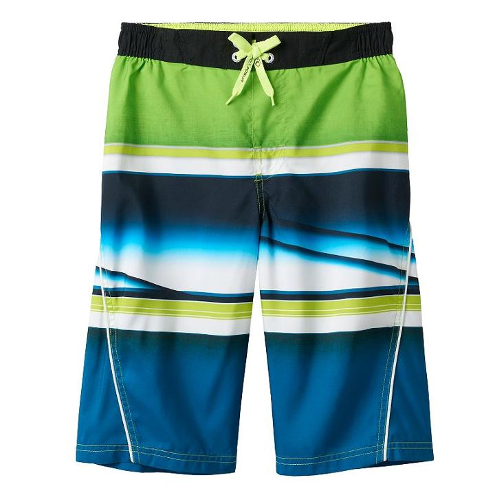 Boys 8-20 Zeroxposur Whiplash Striped Swim Trunks, Boy's, Size: Large, Green Oth