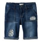 Girls 7-16 & Plus Size Mudd&reg; Lace Patched Bermuda Jean Shorts, Girl's, Size: 7, Blue