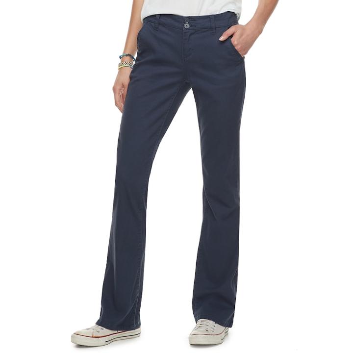 Juniors' Unionbay Hayden Twill Bootcut Pants, Teens, Size: 15, Brt Blue