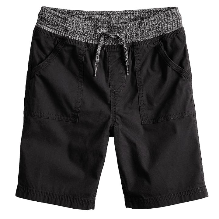 Boys 4-12 Sonoma Goods For Life&trade; Pork Chop Pull On Shorts, Size: 6, Black