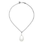 Silver Tone Teardrop Cord Necklace, Women's, Size: 18
