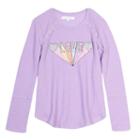 Girls 7-16 Harper & Elliott Lace Trim Textured Graphic Tee, Size: Medium, Lt Purple