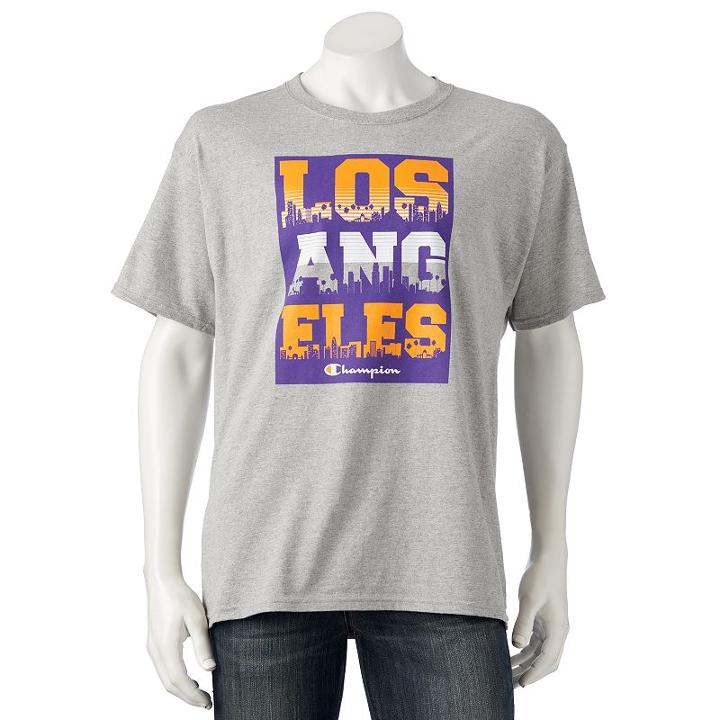 Men's Champion Los Angeles Tee, Size: Medium, Med Grey