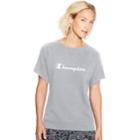Women's Champion Heritage Crewneck Short Sleeve Top, Size: Large, Dark Grey