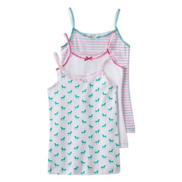 Girls 2-16 Trimfit 3-pk. Pattern Camisoles, Size: Small, Orange Oth