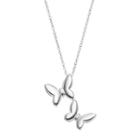 Primrose Sterling Silver Double Butterfly Pendant Necklace, Women's, Grey