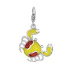 Sterling Silver Crystal Crab Charm, Women's