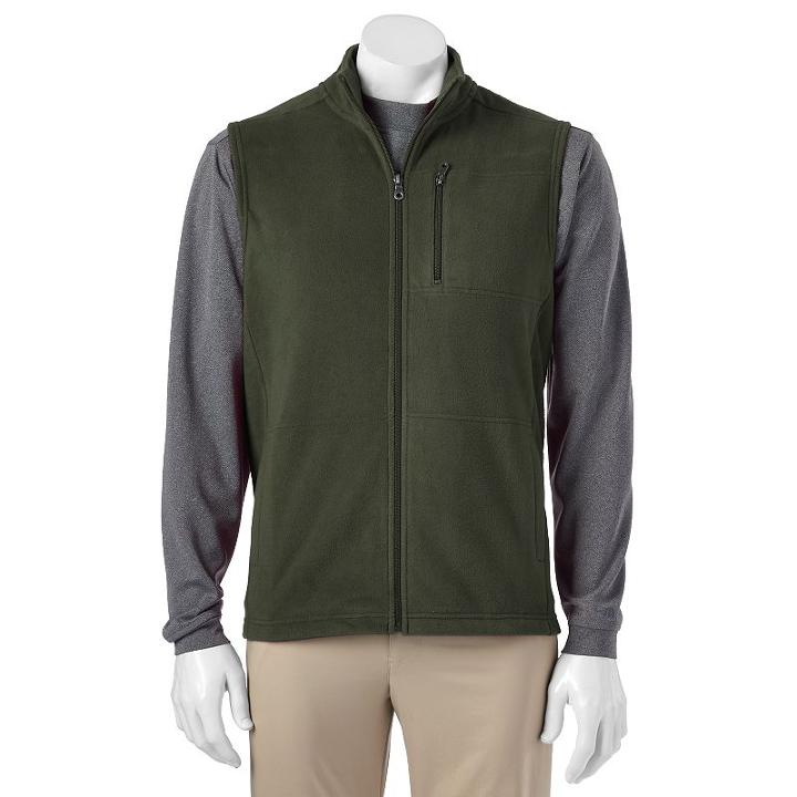 Men's Croft & Barrow&reg; Arctic Fleece Vest, Size: Xxl, Dark Green