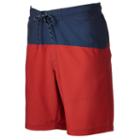 Men's Sonoma Goods For Life&trade; Colorblock Stretch Swim Trunks, Size: Large, Dark Red