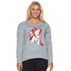 Disney's Juniors' Plus Size The Little Mermaid Graphic Fleece Sweatshirt, Girl's, Size: 1xl, Silver