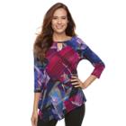 Petite Dana Buchman Keyhole Asymmetrical Top, Women's, Size: Xl Petite, Lt Purple