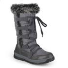 Journee Collection Pelt Women's Water-resistant Winter Boots, Girl's, Size: 6, Grey