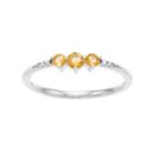 Lc Lauren Conrad 10k White Gold Citrine & Diamond Accent 3-stone Ring, Women's, Size: 8, Yellow
