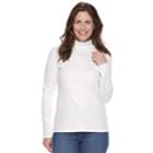 Women's Croft & Barrow&reg; Essential Mockneck Top, Size: Medium, White