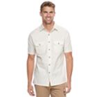 Men's Croft & Barrow&reg; Classic-fit Crosshatch Button-down Shirt, Size: Large, Lt Beige