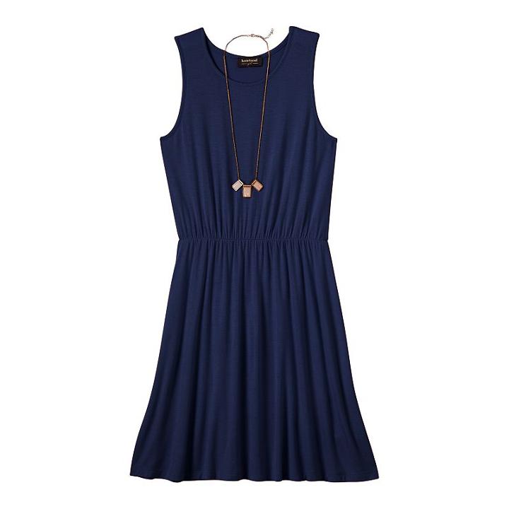 Girls 7-16 & Plus Size Heartsoul Skater Dress & Necklace Set, Girl's, Size: Medium, Blue (navy)