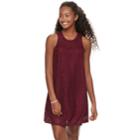 Juniors' Speechless Lace Shift Dress, Teens, Size: Small, Dark Red