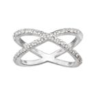 Lc Lauren Conrad Simulated Crystal X Midi Ring, Women's, Size: 3.50, Silver Tone