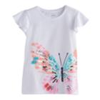 Girls 4-12 Sonoma Goods For Life&trade; Ruffle Sleeve Printed Tee, Size: 10, White