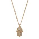 Long Hamsa Pendant Necklace, Women's, Gold