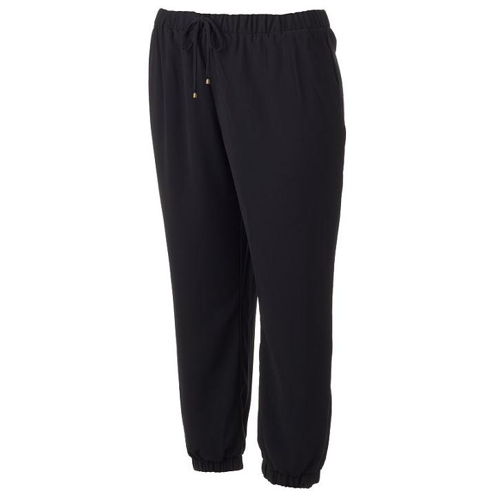 Juniors' Plus Size Joe B Crepe Jogger Pants, Teens, Size: 3xl, Black