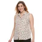 Plus Size Apt. 9&reg; Button-front Tank, Women's, Size: 0x, Light Grey