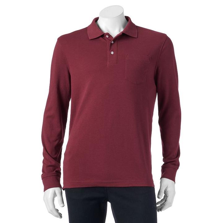 Men's Croft & Barrow&reg; Classic-fit Easy-care Interlock Polo, Size: Small, Dark Red