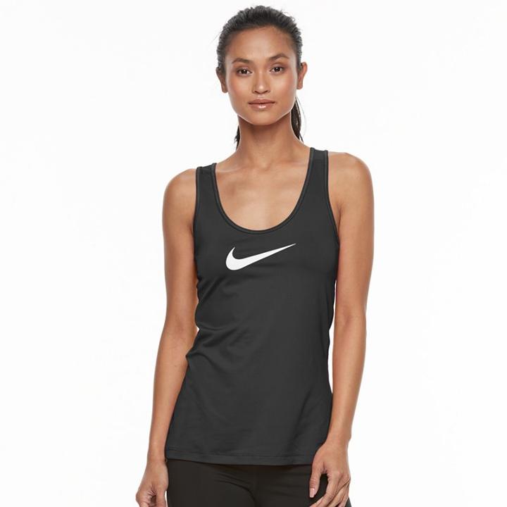 Women's Nike Training Racerback Graphic Tank, Size: Large, Grey (charcoal)